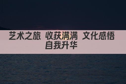 艺术之旅 收获满满 文化感悟 自我升华 