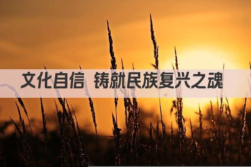 文化自信 铸就民族复兴之魂 