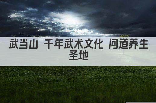 武当山 千年武术文化 问道养生圣地
