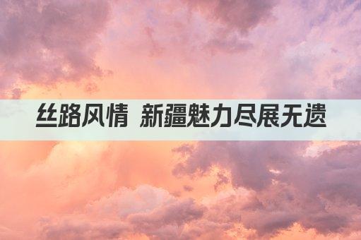 丝路风情 新疆魅力尽展无遗
