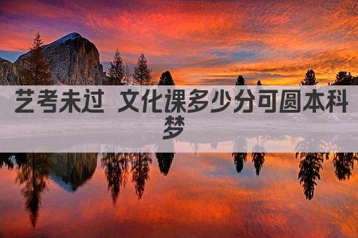 艺考未过 文化课多少分可圆本科梦 
