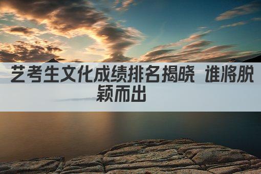 艺考生文化成绩排名揭晓 谁将脱颖而出  
