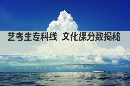 艺考生专科线 文化课分数揭秘  