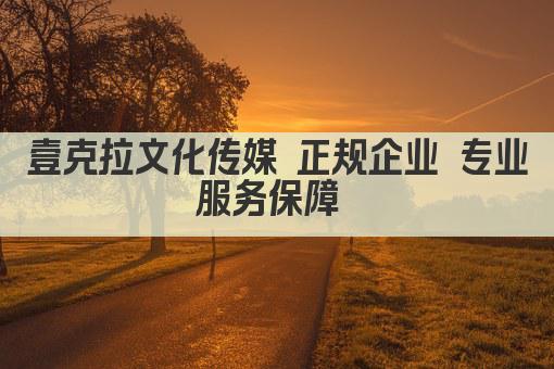 壹克拉文化传媒 正规企业 专业服务保障 