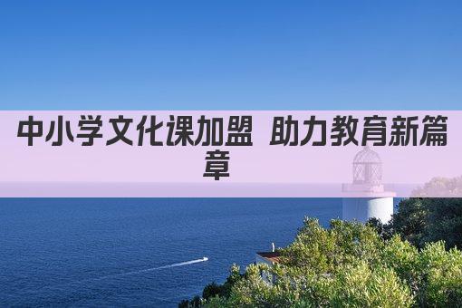 中小学文化课加盟 助力教育新篇章  